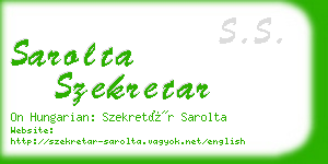 sarolta szekretar business card